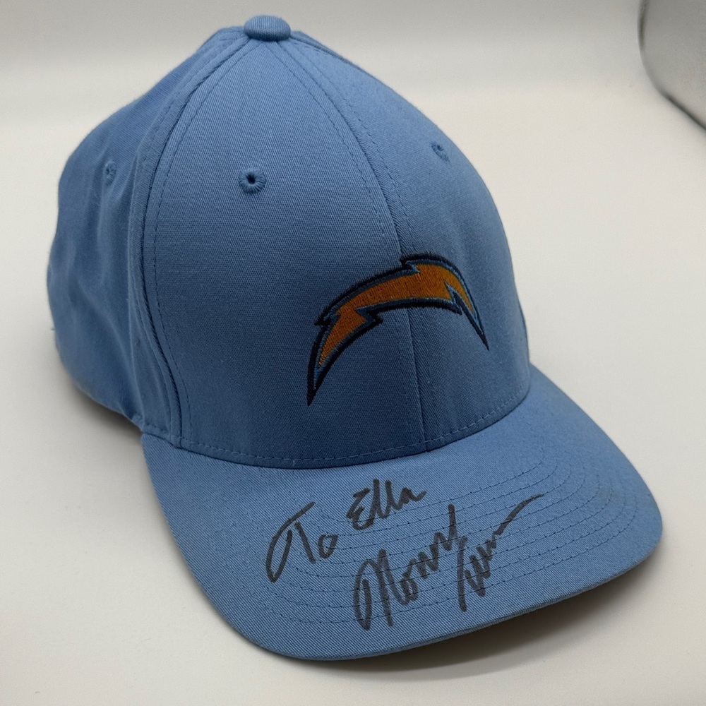 Pacific Headwear Pro Model Chargers Blue Cap Hat Norv Turner Signed M-XL 7 3/8-8